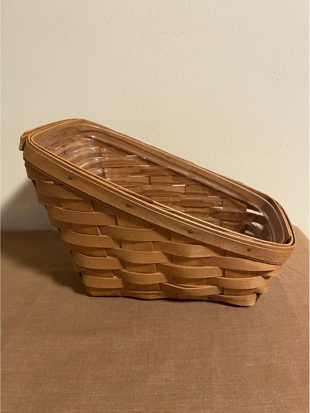 Longaberger 1993 Holiday Sleigh Vegetable Basket & Protector, Size Med